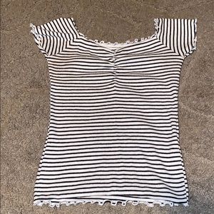 Black and white striped top